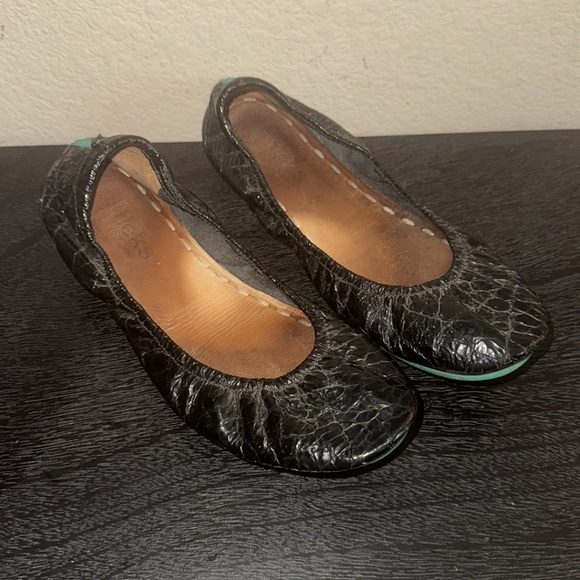 Tieks Shoes - Tieks‎ Obsidian Croc Patent Ballet Black Flats Size 8